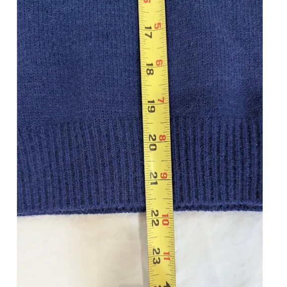 Layered Collar Sweater Dark Academia Preppy Old Money Knit Pullover Blue - Picture 4 of 6